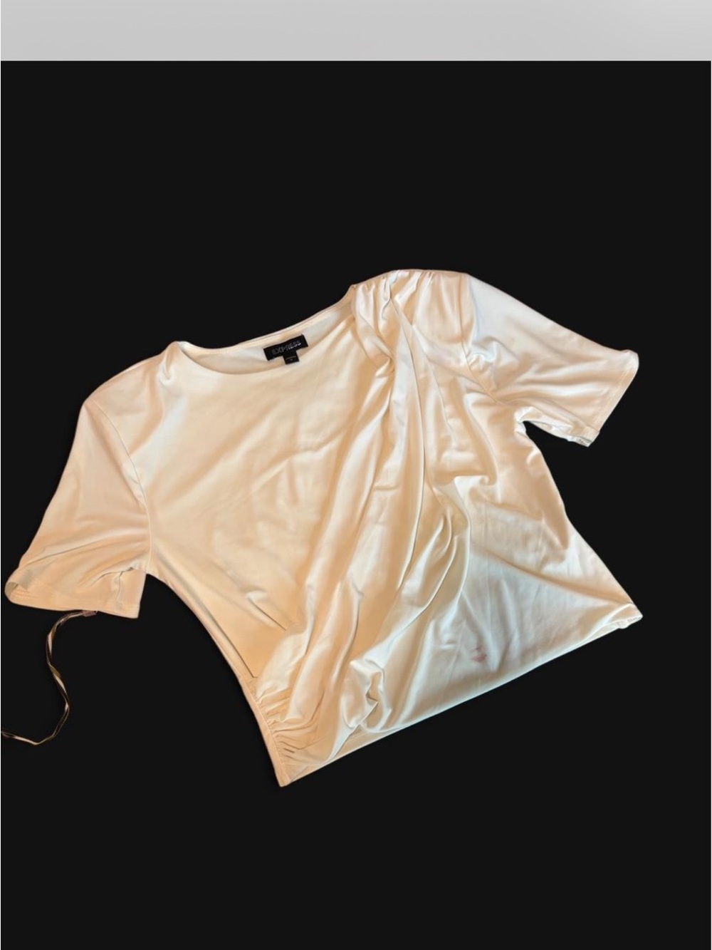 Express Cream Short Sleeve Draped Tee